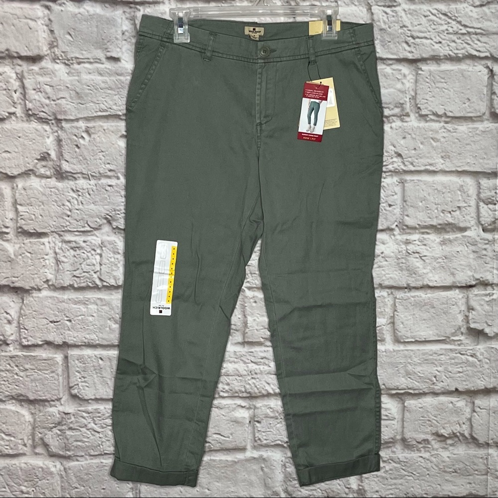 NWT‎ Woolrich Sunday chino Pant Green Women's size 8